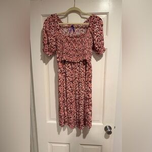 Seraphine Pink Floral Maternity Breastfeeding Nursing Friendly Dress